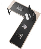 Chihein PU Leather L-Shaped Desk Mat 61" x 80.7" x 23.6" Black by Chihein
