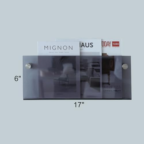 ROYALITA 2-Pack Acrylic Magazine Holder Brochure Holder, Gray 17 Inch - Image 3