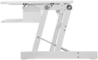 Rocelco 37.5" Deluxe Height Adjustable Standing Desk Converter - Quick Sit Stand Up Dual Monitor Riser - Gas Spring Assist Computer Workstation - Large Retractable Keyboard Tray - White (R DADRW) - Image 6