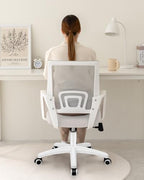 NEO CHAIR Office Computer Chair Ergonomic Mid-Back Mesh Desk Chair, Ivory - Image 2