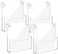 Thyle 4 Pcs Acrylic Brochure Holder with Suction Cups for Wall, 8.5x11 Inch by Thyle