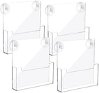 Thyle 4 Pcs Acrylic Brochure Holder with Suction Cups for Wall, 8.5x11 Inch by Thyle