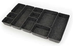 Three by Three Seattle Recycled Felt Storage Bins Set of 10 (Charcoal) by ThreebyThreeSeattle