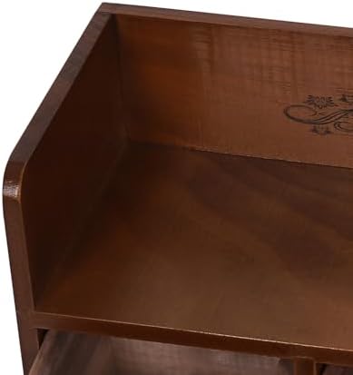 Desktop Organizer with 3 Drawers Vintage Supplies Organizer Tabletop Drawers for Desk Brown 15.16 * 5.71 * 7.28in - Image 5