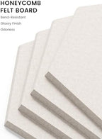 Fluxynara 8-Pack Hexagon Felt Bulletin Board Tiles, Oatmeal - Image 3
