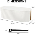 FABROK Cable Management Box, Cord Hider Box with Lid, Large, White - Image 2