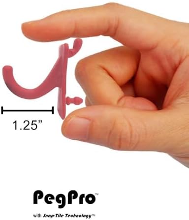 PegPro® J Hooks Kit for Standard “Wood Fiber” pegboard – Durable Plastic Pegboard Hooks - for Garage, Kitchen, Craft Room, and More (J Hook - 24 Pack, Red) - Image 5