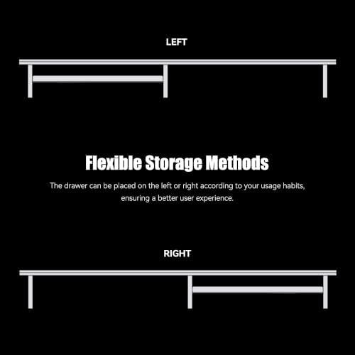 FENSULN Dual‑Tier Monitor Stand for Minimalist Wooden and Metal Riser Shelf Desktop Stands Organizer with Underneath Storage for Dual Monitors, Laptops, Home Office Aesthetic，Black - Image 6