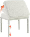 TIOPGHAD Adjustable Ottoman Pouf, 60 Degree Tilt Footrest, Beige Fleece by TIOPGHAD