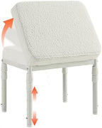 TIOPGHAD Adjustable Ottoman Pouf, 60 Degree Tilt Footrest, Beige Fleece by TIOPGHAD