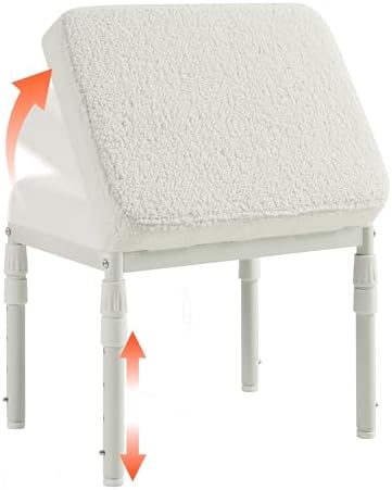TIOPGHAD Adjustable Ottoman Pouf, 60 Degree Tilt Footrest, Beige Fleece by TIOPGHAD