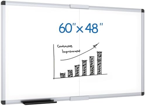 VIZ-PRO Large Magnetic Dry Erase Whiteboard, 60 x 48 Inches, Foldable by VIZ-PRO