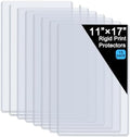 11" x 17" Hard Plastic Sheet Protectors, Menu Rigid Print Protectors, Clear Certificate Waterproof Protectors, Paper Sleeves Photo Plastic Sleeves Document Holder, Birth Certificate Protector(15 Pack) by FMOACEN