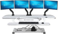 VERSADESK PowerPro 48 Inch Electric Standing Desk Converter – Push-Button Height Adjustable Sit to Stand Desk Riser for Multiple Monitors – Motorized Desktop Workstation with Wide Keyboard Tray, White by VERSADESK