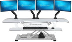 VERSADESK PowerPro 48 Inch Electric Standing Desk Converter – Push-Button Height Adjustable Sit to Stand Desk Riser for Multiple Monitors – Motorized Desktop Workstation with Wide Keyboard Tray, White by VERSADESK