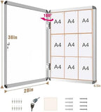 Mifuro 38"x28" Enclosed Bulletin Board, Lockable Weather-Resistant Aluminum Cork Noticeboard for School & Office, Silver Frame w/Cork - Image 5