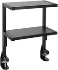 VIVO Black Clamp-on 13 inch 2-Tier Desk Shelf, STAND-SHELF2C by VIVO
