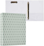 Standard View 3 Ring Binder, Sage Green Polka Dot Durable Flexible Portable Waterproof Hardcover 1.5 Inch D Rings 500-Sheet Capacity Organizer 1PC by Unknown
