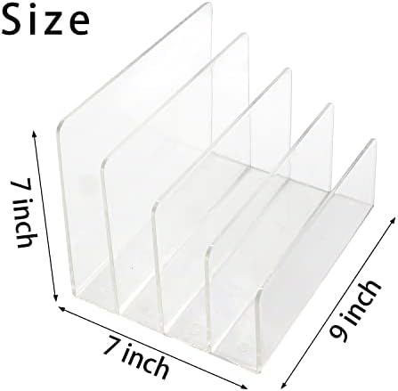 Acrylic Desk File Organizer 2 Pack, 4 Section Letter Organizer - Image 2