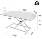 Aconcept 40 inch White Corner Height Adjustable Standing Desk Converter, One-Click Sit to Stand up Desk Riser, Pre-Assembled for Dual Monitor and Laptop Workstation - Image 5