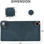 LEATHER VILLAGE Real Leather Desk Pad 3mm Thick Double Layer Desk Mat Blue. - Image 2