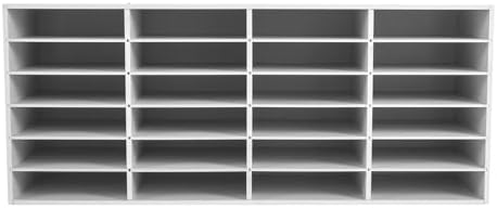 Literature Organizers 24 Compartment Office Mailbox with Adjustable Shelves 6-Tier Wood Literature Sorter Desktop File Holder for Office Home Classroom Mailrooms - Image 4