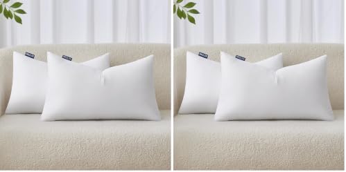 MIULEE 12x20 Inches Pillow Inserts Pack of 4, Decorative Throw Pillow Inserts for Couch by MIULEE