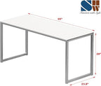 SHW Mission 55-Inch Home Office Computer Desk, White - Image 3