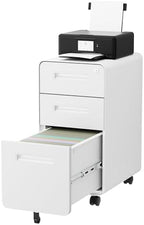 3 Drawer Slim Narrow Mobile File Cabinet with Lock and 4 Keys by LVSTEEL