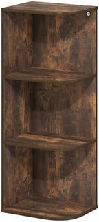Furinno PASIR Book Shelf, 3-Tier Corner Bookshelf with Open Shelf, Standing Bookcase, 9.3 x 12 x 31.5, for Organization and Storage, for Living Room, Bedroom, Home Office, Amber Pine - Image 6