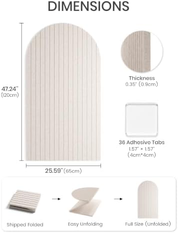 Large Arched Felt Bulletin Board 47.2''×25.5'', Oatmeal - Image 3