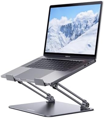 UGREEN Laptop Stand for Desk Laptop Riser Holder Foldable Portable Computer Stand Ergonomic Compatible with MacBook Pro Air Notebook and Tablets 10-17.3 Inch Gray by UGREEN