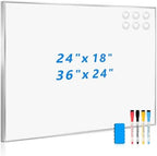 Magnetic Whiteboard, 24" x 18" Dry Erase White Board for Wall by QUEENLINK
