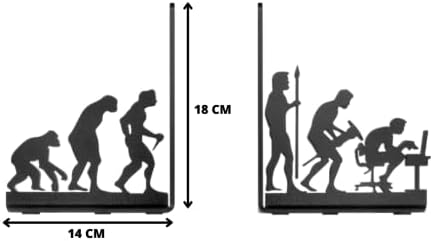 Human Evolution Decorative Metal Bookends for Heavy Books and Library - Image 5