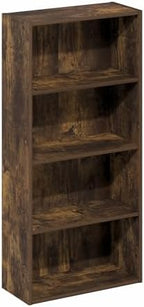 Furinno Basic Book Shelf, 4-Tier Bookcase with Open Shelf, Bookshelf, Cube Storage Organizer, 7 x 17 x 35, for Living Room, Bedroom, Home Office, Amber Pine - Image 5