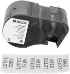 Brady Metallised Polyester Pre-Sized Labels for Label Printer BMP51/BMP53/M511-260 Self Adhesive Printer Labels - Black on Light Grey (38,10 mm (W) x 19,05 mm (H)) - M5-30-428 by BradyCorp