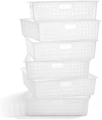 Geetery 6 Pack Classroom Storage Baskets with Handle,Clear by Geetery