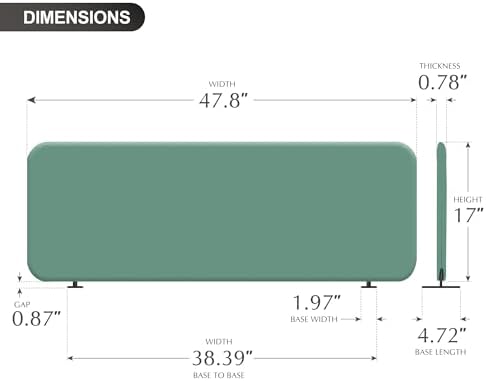 DECOLAB Portable Privacy Desk Tabletop Divider 48"x18", Aqua - Image 6