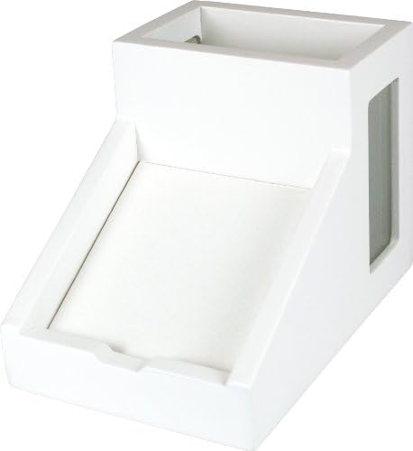 Victor Desk Pencil Cup With Angled Note Holder, Frosted Glass Window Desktop Organizer for Pens, Pencils, and Notes, 4.1 x 6.1 x 4.5-Inches, White - Image 2