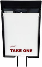 Sanzo Specialties Outdoor Brochure Box on a Stake 46 inch tall - Holds 250 8.5 x 11 Documents and 60 Business Cards, Flyer Literature Yard Dispenser (Black, Pack of 6) - Image 3