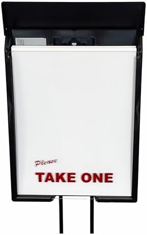 Sanzo Specialties Outdoor Brochure Box on a Stake 46 inch tall - Holds 250 8.5 x 11 Documents and 60 Business Cards, Flyer Literature Yard Dispenser (Black, Pack of 6) - Image 3