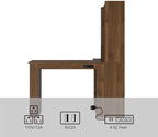51.6" L Shaped Home Office Desk with Drawers and Storage, Walnut - Image 6