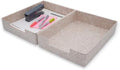 Welaxy 2pc Stackable Desk Tray Document File Paper Oatmeal Felt Storage Bin by Welaxy