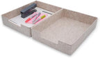 Welaxy 2pc Stackable Desk Tray Document File Paper Oatmeal Felt Storage Bin by Welaxy