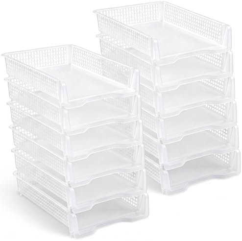 Geetery Turn in Trays Classroom, Clear, Set of 12 by Geetery