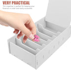 SEWACC Coin Box Cash Holder Money Storage Stand Multiple Compartment Storage Tray Currency till Desktop Holder Money Tray Desktop Receipt Organizer Phone Containers Classroom - Image 4