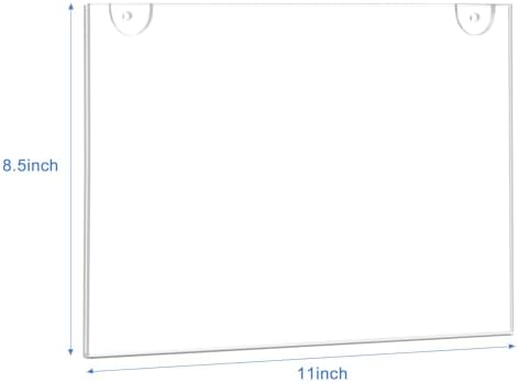 Acrylic Sign Holder 11x8.5 Horizontal, Wall Mount Document Holder, Clear Plastic Picture Frame with Tape Adhesive and Screws for Office, Home, Store, Restaurant - 20 Pack - Image 2