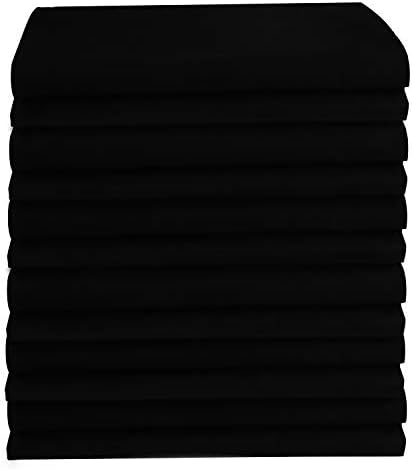 DG Collections 100% Cotton Flour Sack Towels – 12 Pack, 27x27 Inches, Black, Lint-Free, Pre-Washed, Hemmed Edges – Reusable Kitchen Towels for Cleaning, Embroidery, Printing & Crafts - Black - Image 2