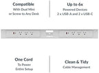 Desky Mini Cable & Power Tray Space Gray 3 Plug - Image 3