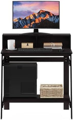 Furinno Simplistic 31-Inch Compact Computer Desk, Dark Mocha - Image 5